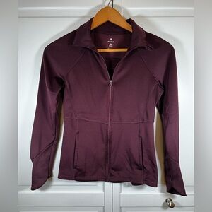 Apana‎ Jacket Women's XS Maroon Vented Athletic Full Zipper Warm Up Yoga